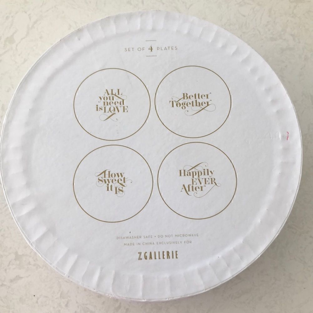 Z. Gallerie dessert plate set for wedding gift new couple holidays new year.